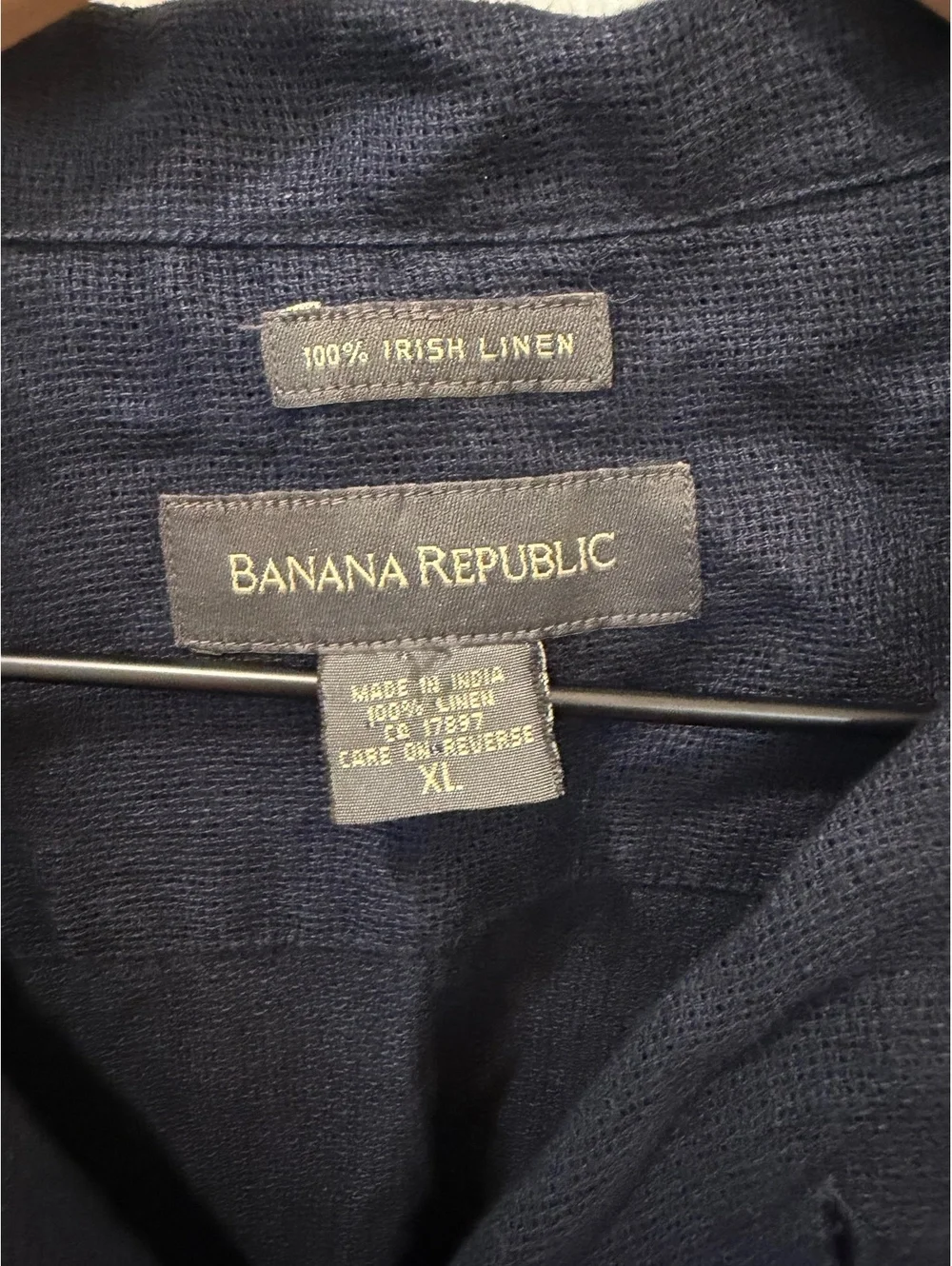 Banana Republic Irish Linen Men's Button Down Shirt, Size XL